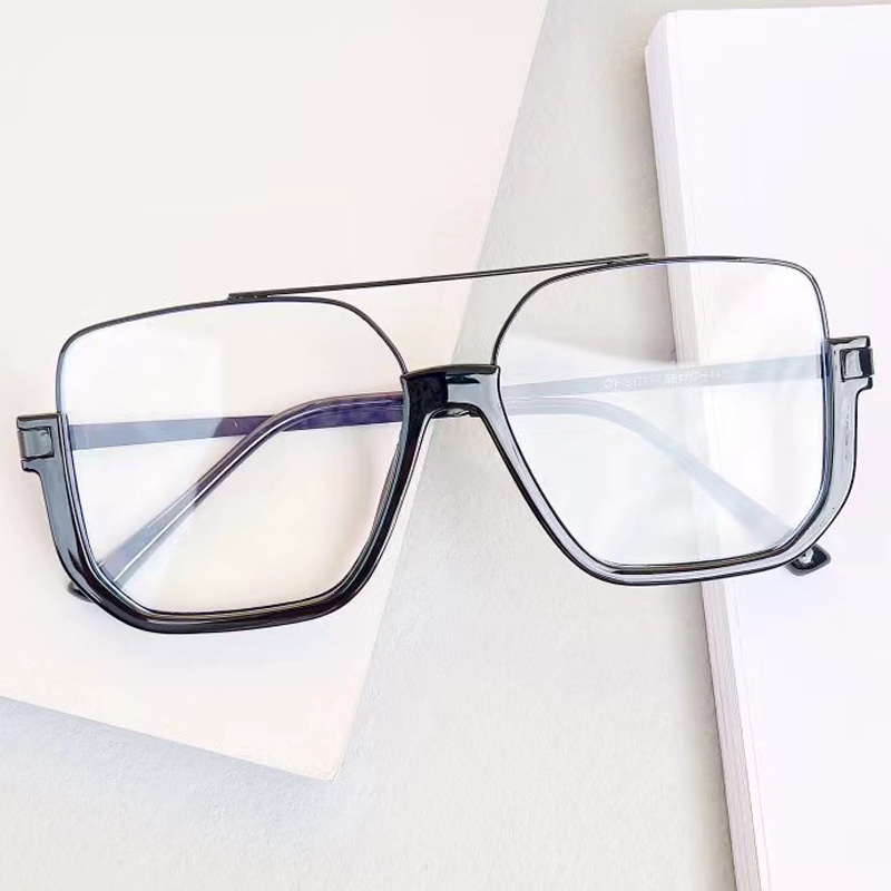 Mắt Kính Gọng Vuông Bằng Kim Loại Chống Ánh Sáng Xanh Thời Trang