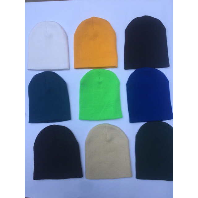 Mũ Len Beanie Trơn Dáng Ngắn 21cm (Sỉ Tận Xưởng)