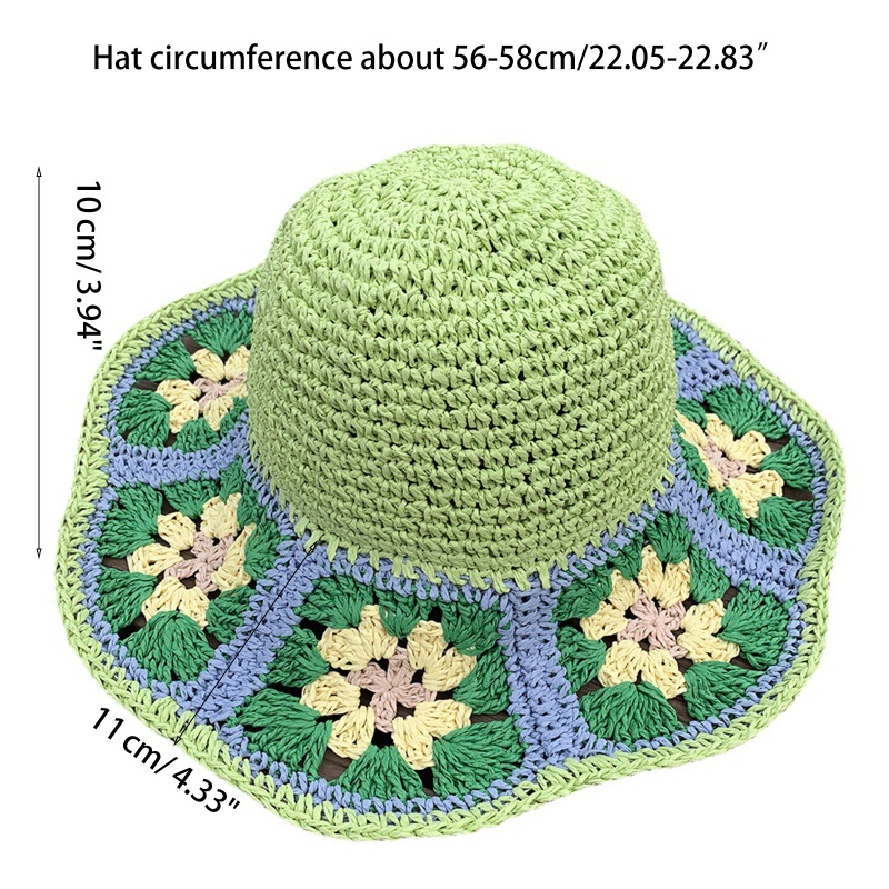 Mũ Vành Rộng Đính Hoa Trang Trí Dành Cho Nữ Mùa Hè