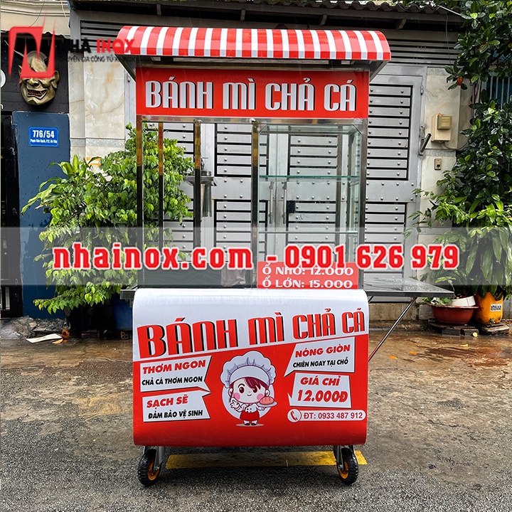 Xe bánh mì chả cá mẫu mới nhất 1M