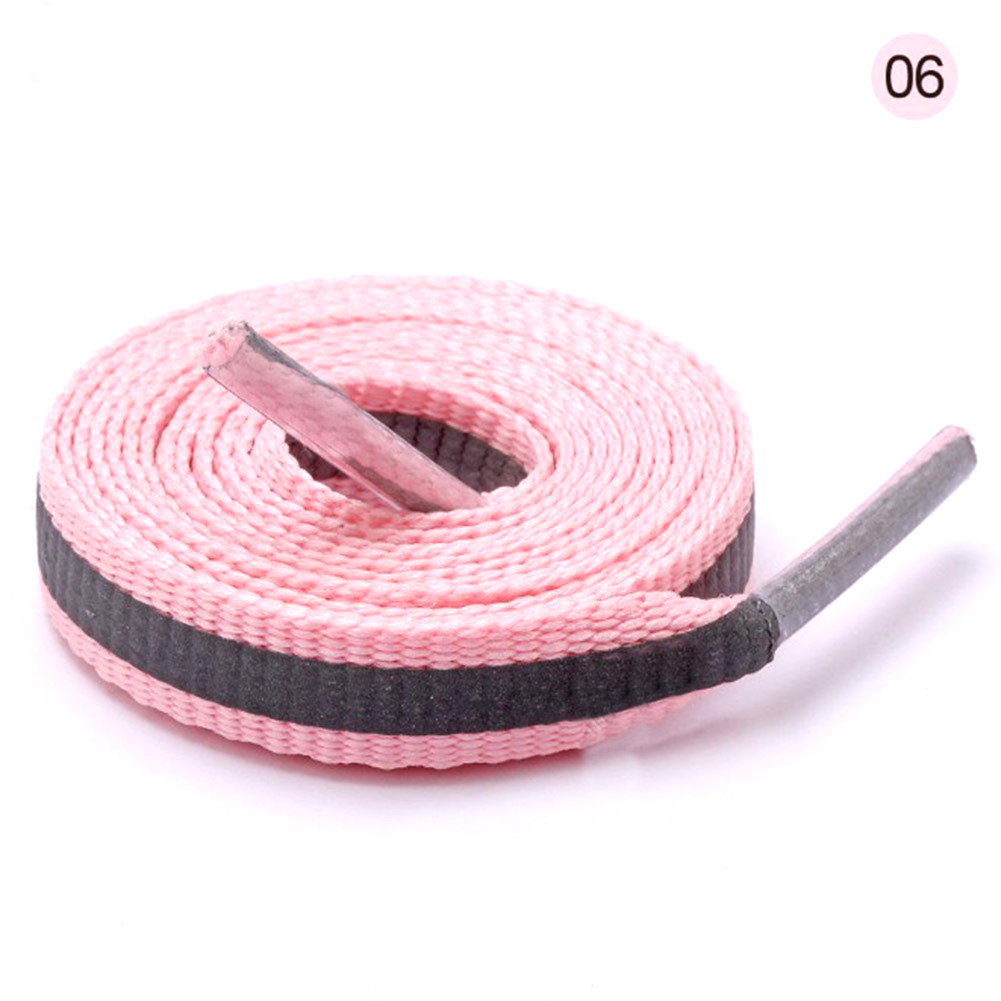 Cặp Dây Giày Phản Quang Màu Trơn Thời Trang 8mm