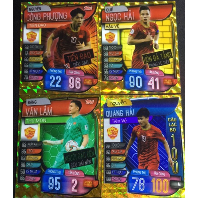 Thẻ Match Attax lắp lánh Cầu Thủ ĐTQG Việt Nam