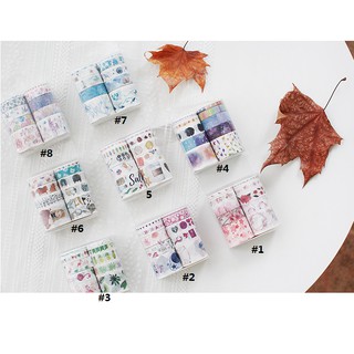 Sét 10 cuộn băng dính washi tape cute