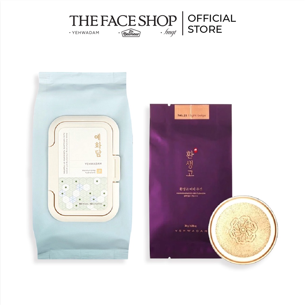 [Mã COSTFST3 -8% đơn 250K] Combo Khăn Giấy Tẩy Trang TheFaceShop 360G+(Lõi) Phấn Nước TheFaceShop 20G