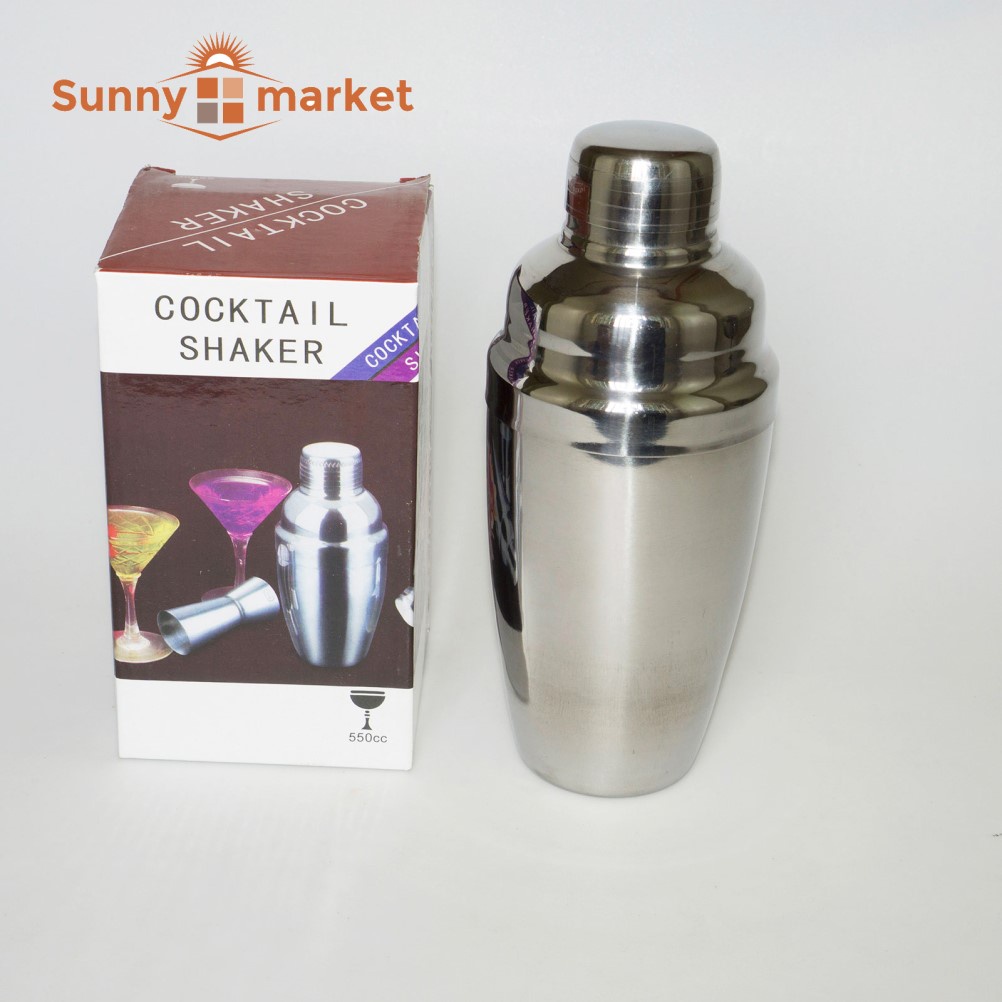 Bình lắc trà inox cao cấp, ly lắc Cocktail Shaker 550ml