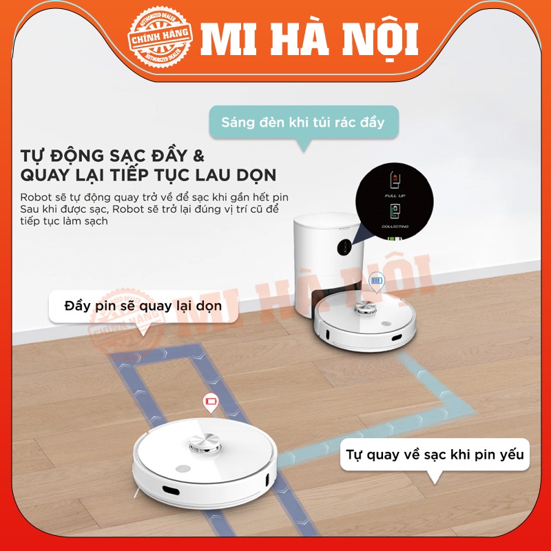 Robot hút bụi lau nhà thông minh Xiaomi Imilab V1 – Tự động đổ rác