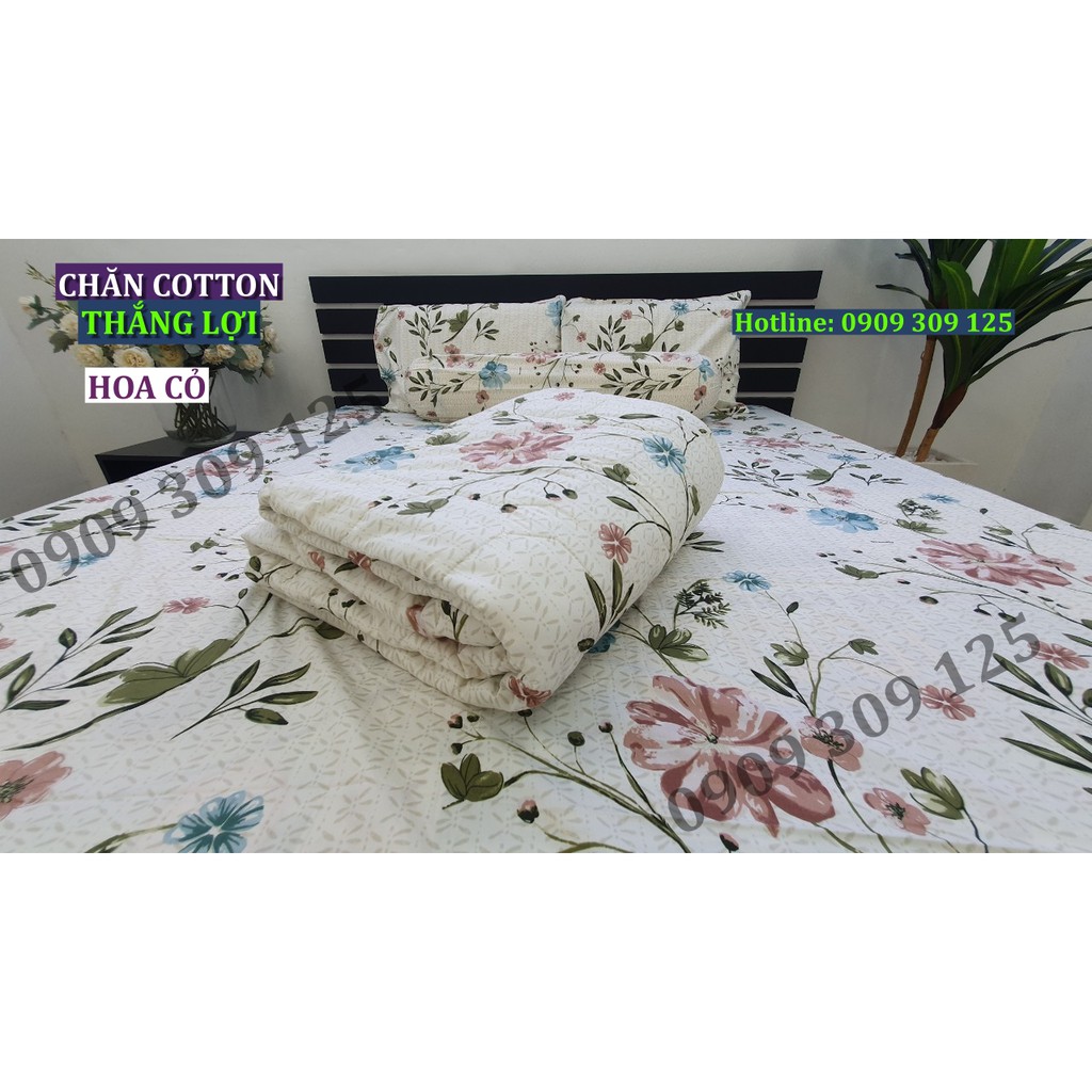 bộ drap cotton cao cấp 100% ảnh thật (mẫu Hoa cỏ)