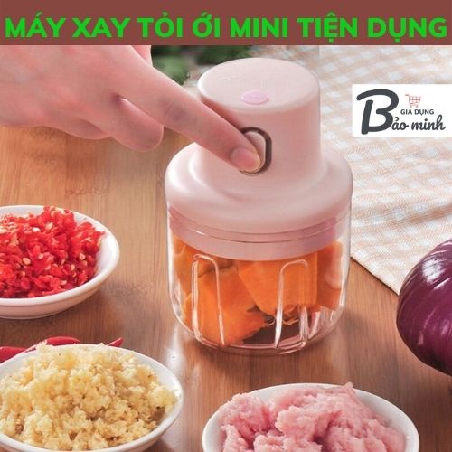 Máy xay tỏi ớt mini đa năng thể tích 250ml - Máy Xay Mini Cầm Tay Có Cổng Sạc Usb