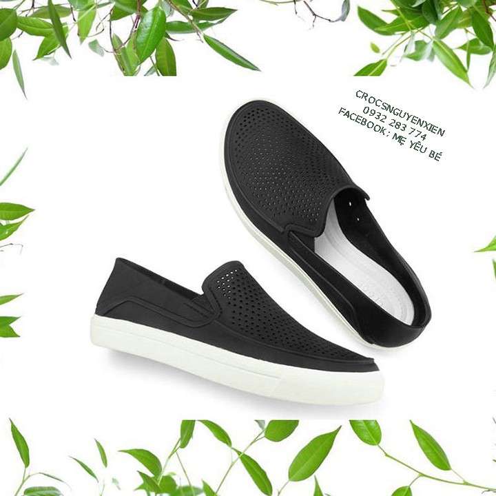 Giày nhựa đi mưa chống hôi chân -Croslite-Citilane-Roka-Slip-on cho nam màu Đen