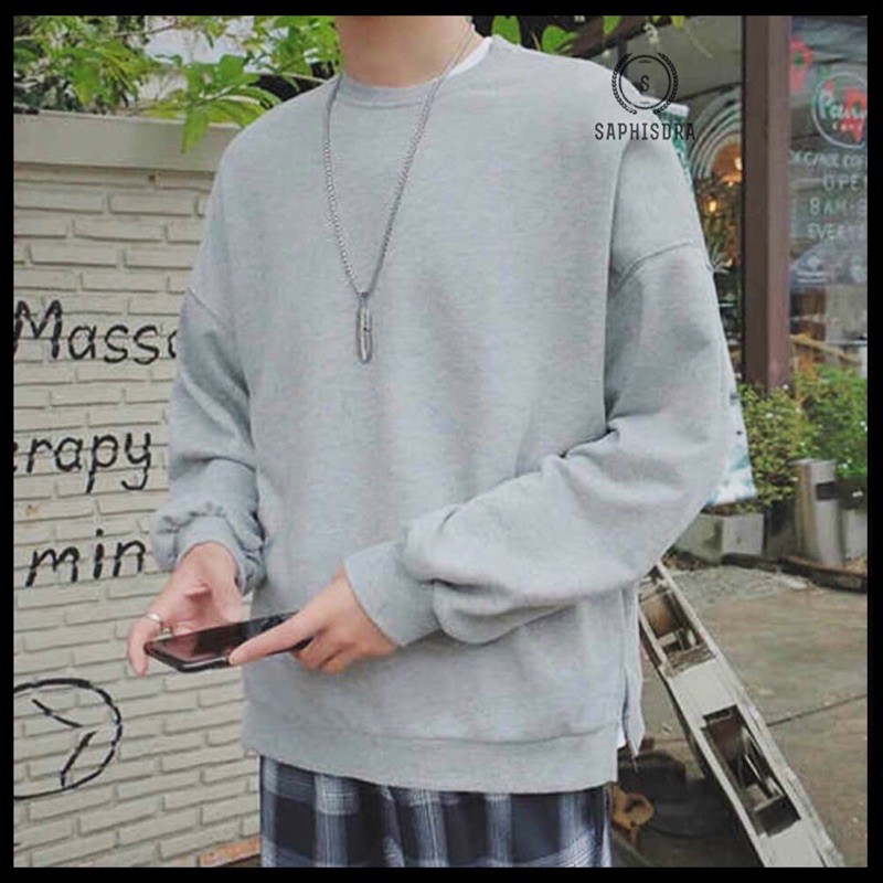 Áo Thun Sweater Nam Nữ Unisex Cao Cấp Vải Đẹp Áo Thun Tay Dài Cặp Đôi Thời Trang Form Rộng - Saphisdra | BigBuy360 - bigbuy360.vn