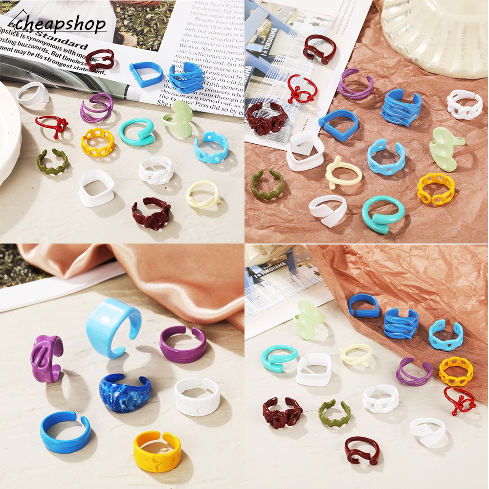 iF YOU Nhẫn   kim loại màu trơn thời trang cho nữ