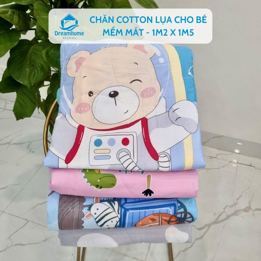 Chăn hè cho bé cotton lụa mát lạnh trần bông mỏng size 1m2x1m5 Dreamhomebedding