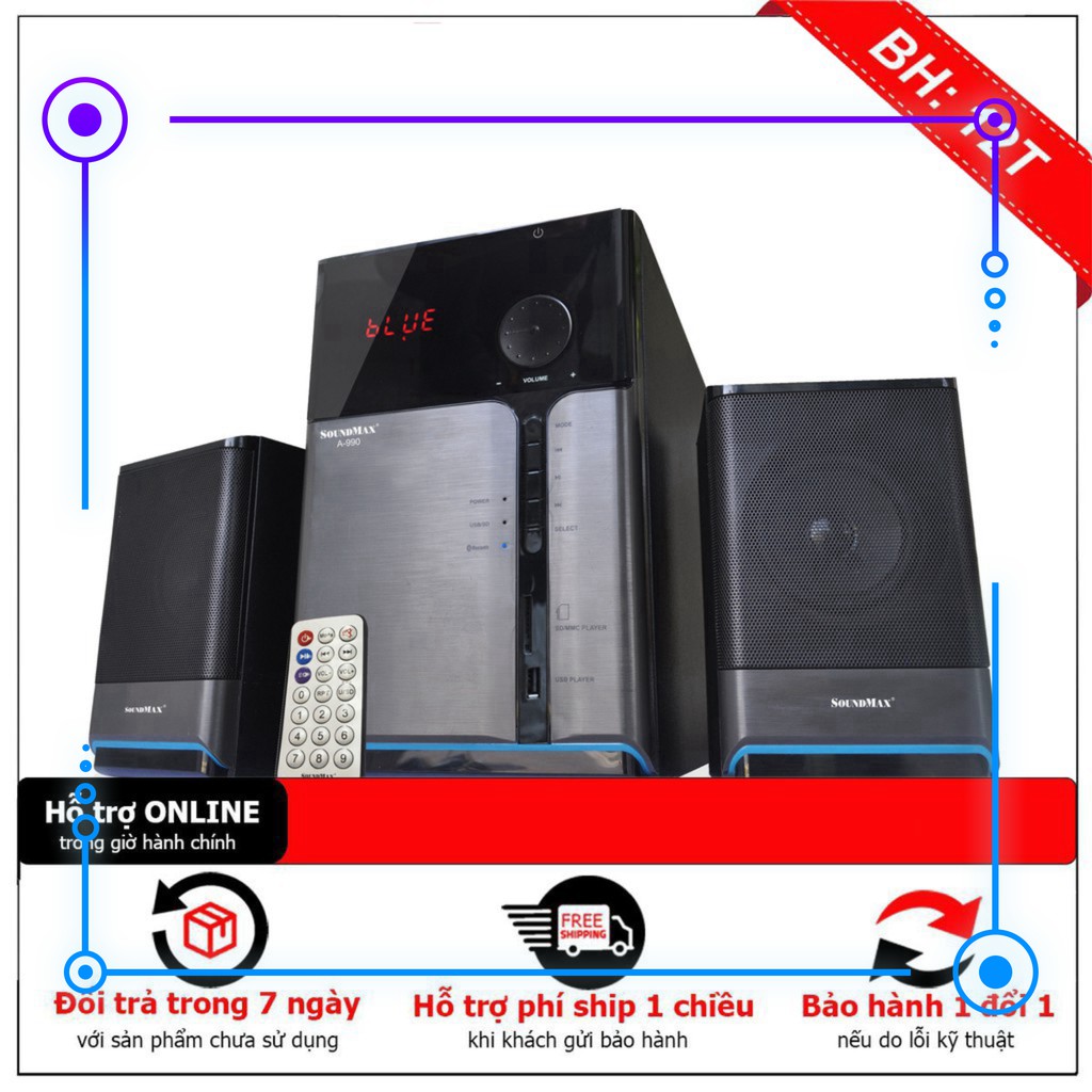 Loa Soundmax A990 - 2.1, Bluetooth (Hàng chính hãng) - Hàng chất lượng