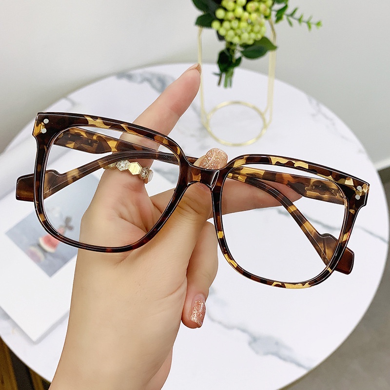 Kính Cận Gọng Vuông To Trong Suốt Chống Ánh Sáng Xanh Thời Trang Cho Nữ，kính cận có độ  -1.0~-6.0