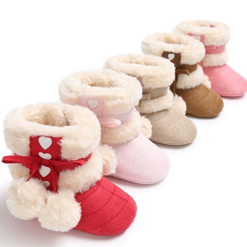 Giày Tập Đi Đính Bóng Lông Xinh Xắn Cho Bé Sơ Sinh Walkers
