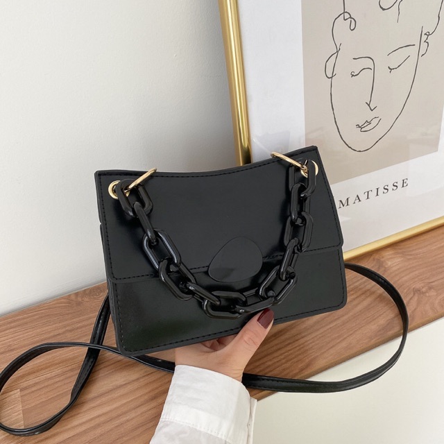 Túi đeo chéo thời trang dây xích bản to siêu hot - TS235