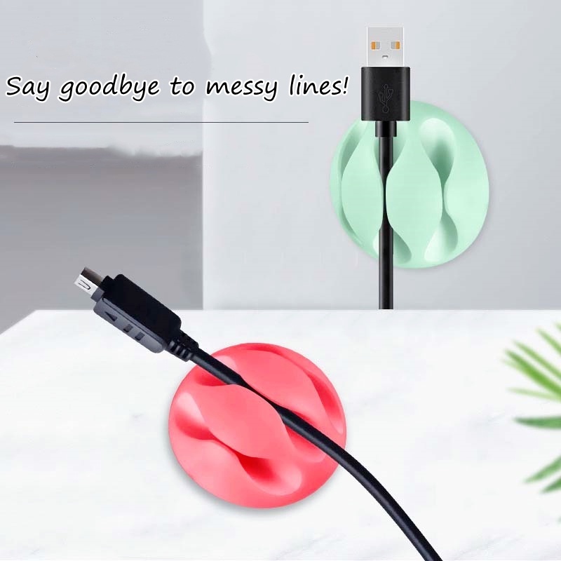 1 Kẹp Giữ Dây Cáp Gọn Gàng Bằng Silicon Đa Năng Màu Sắc Ngẫu Nhiên