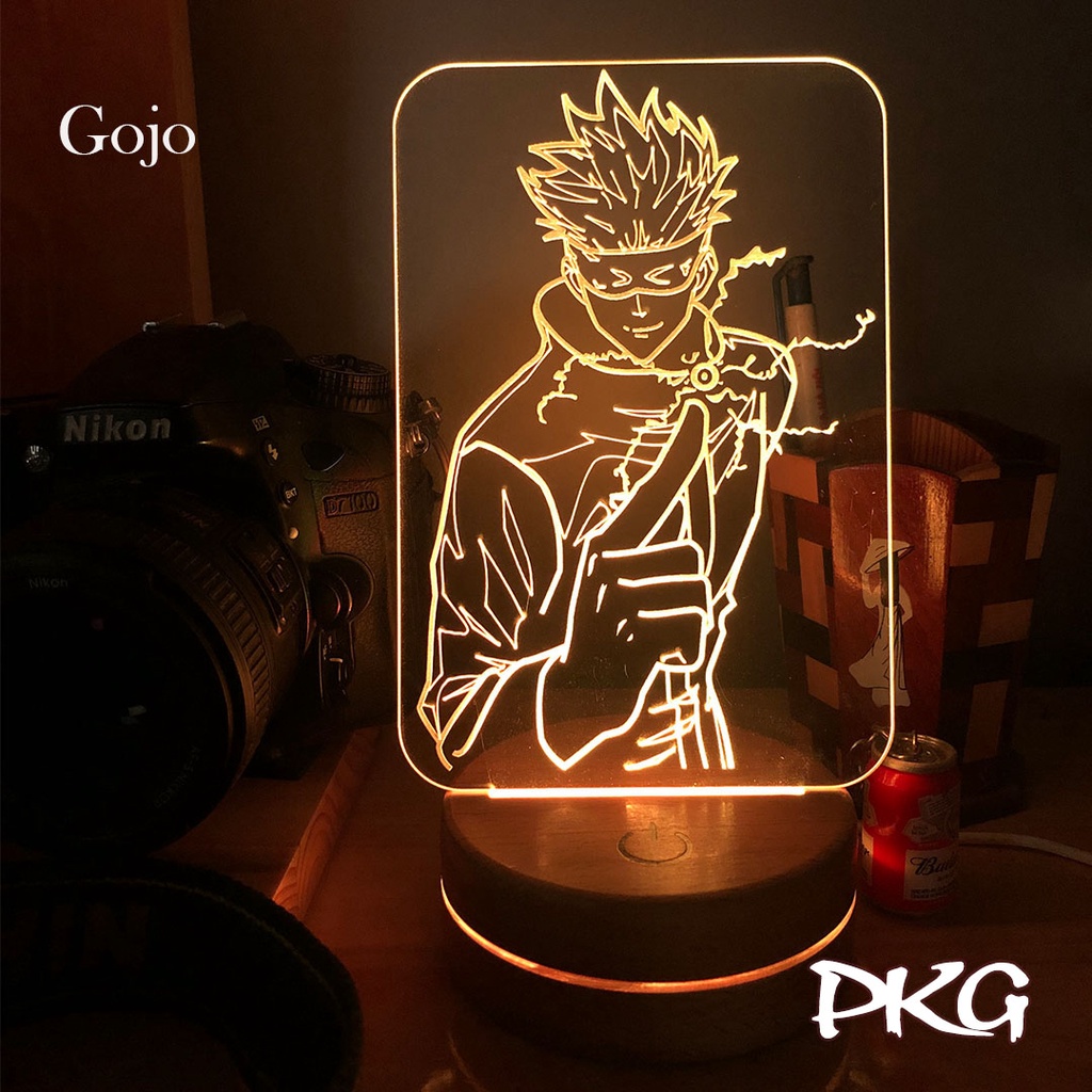 Đèn Ngủ Led 3D GOJO nhân vật Anime phát sáng 16 màu cảm ứng có điều khiển từ xa