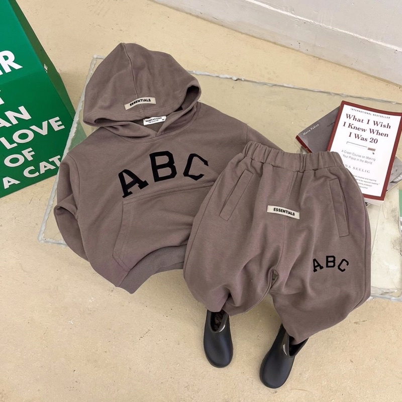 Bộ nỉ in chữ ABC cho bé 10-30kg