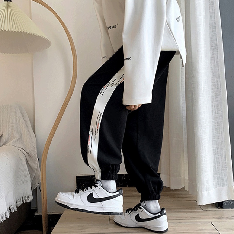 Quần Dài Dáng Rộng Lưng Thun Co Giãn Tốt Cỡ Lớn M-3XL Phong Cách Hip Hop Nhật Bản Thời Trang Cho Nam