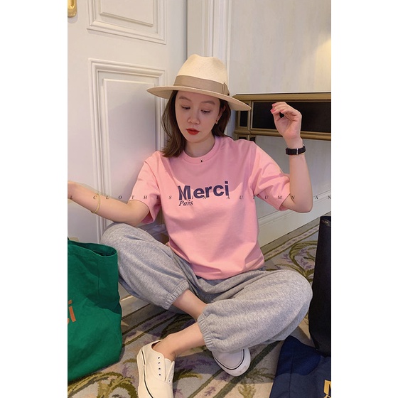Áo Thun Cổ Tròn In Chữ Đơn Giản Thời Trang Phong Cách Hàn Quốc