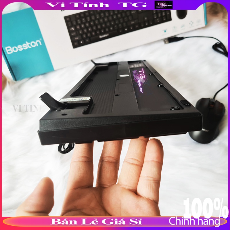 Combo bàn phím chuột có dây giá rẻ màu đen VTTG bosston D5300/s6600