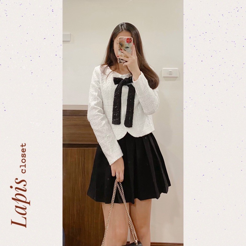 ÁO DẠ TWEED NƠ CỔ ❣️