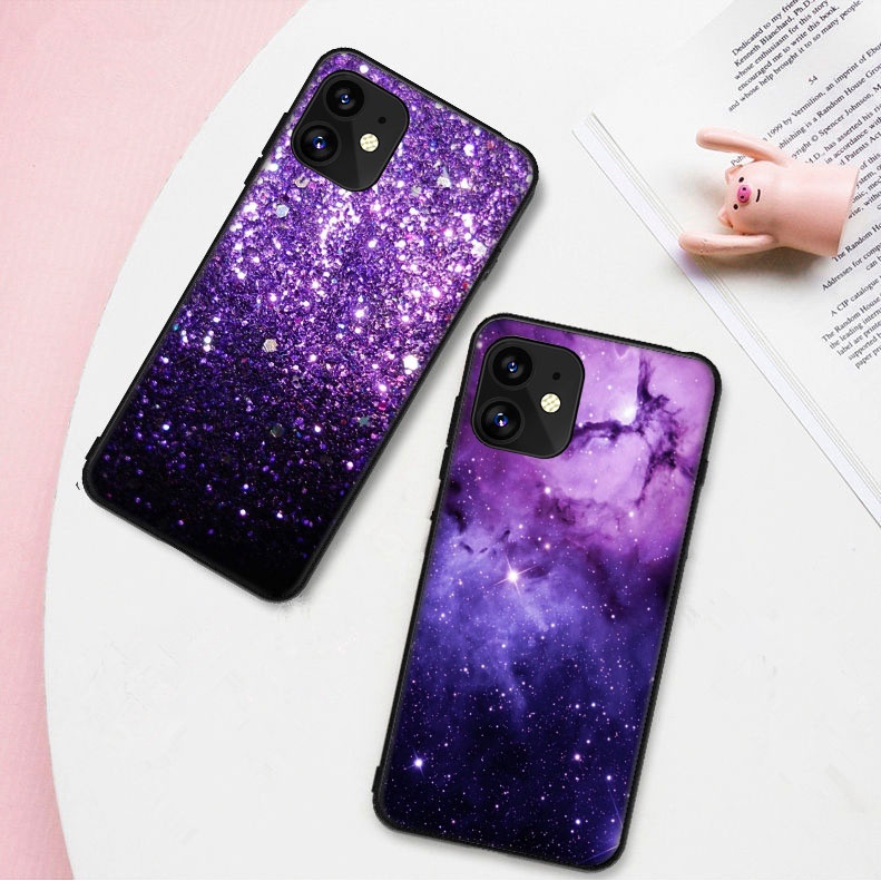 Ốp Điện Thoại Tpu Màu Tím Cho iPhone 11 XR XS 5 5S 6 6S 7 / 8 / SE 2020 Plus