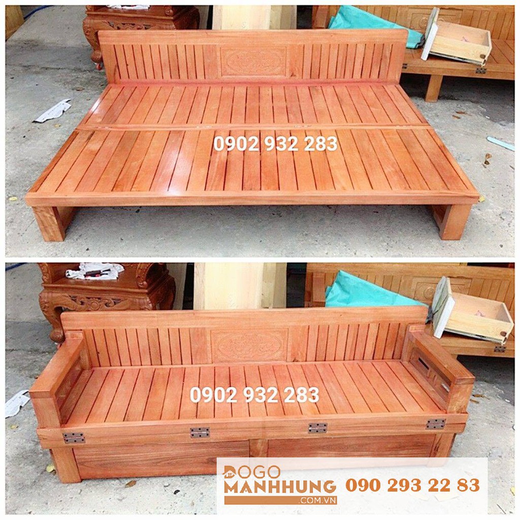 Sofa giường - giường gấp gỗ giàng giàng 1.2m giá xưởng, chất gỗ đẹp