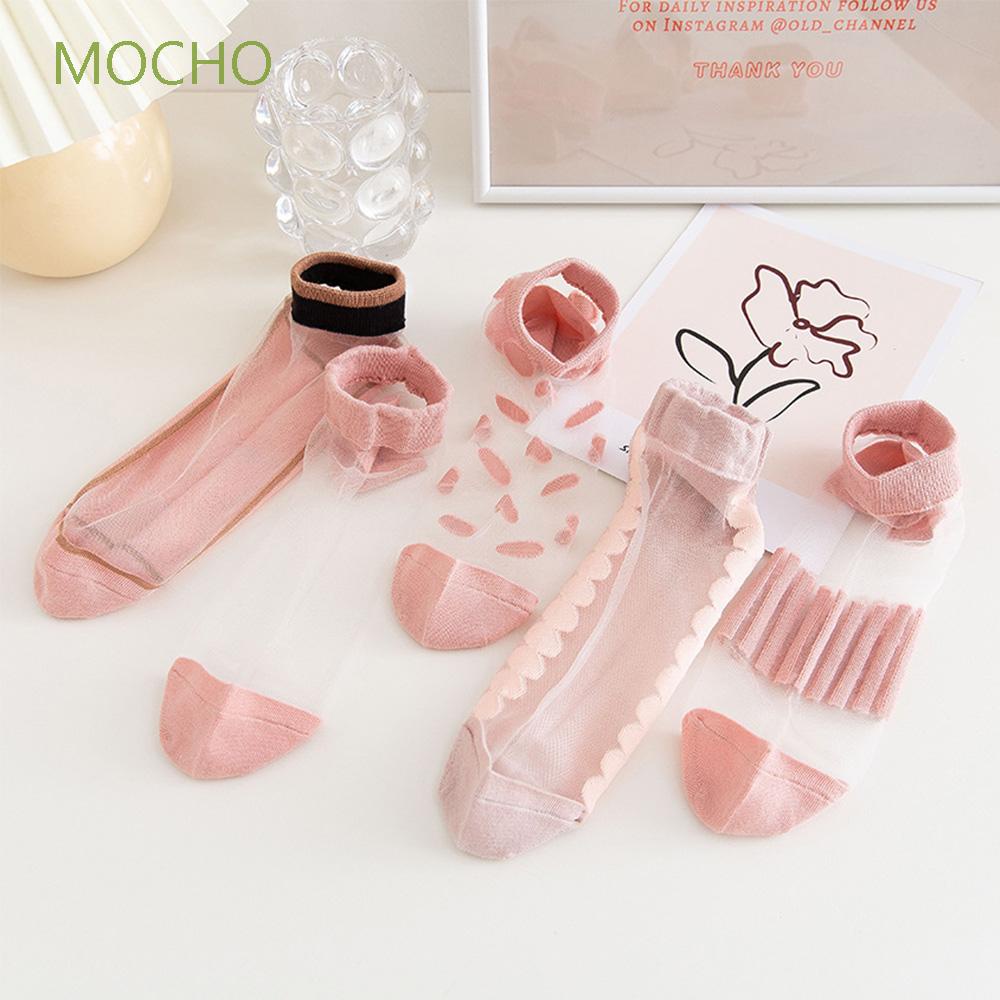 Tất lưới cổ thấp trong suốt họa tiết dễ thương xinh xắn thời trang mùa hè cho nữ