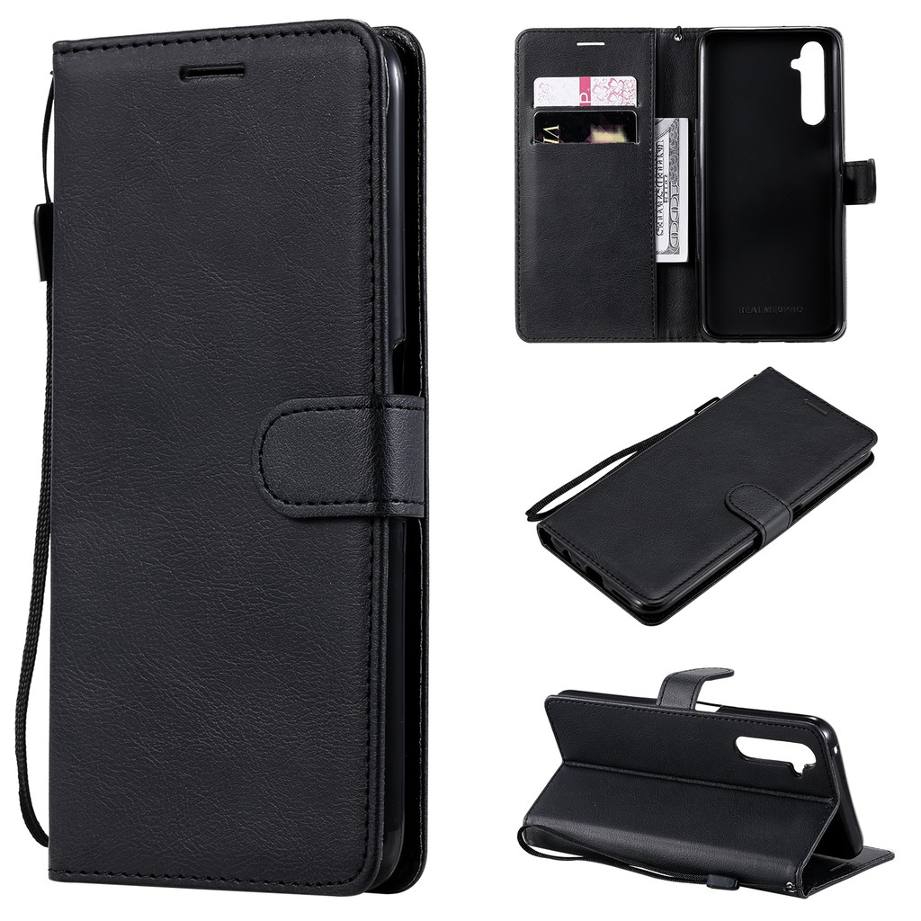 Ốp điện thoại da đế lật màu đơn cho OPPO REALME 6 REALME 6 PRO | BigBuy360 - bigbuy360.vn