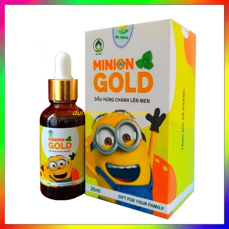 Dầu Húng Chanh Minion Gold ❤️[ CHÍNH HÃNG ] ❤️ hỗ trợ ho, khò khè, đờm, tăng đề k.háng tự nhiên cho bé 30ml