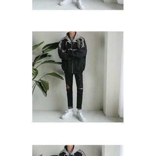 Áo khoác 3 line phối nón xám