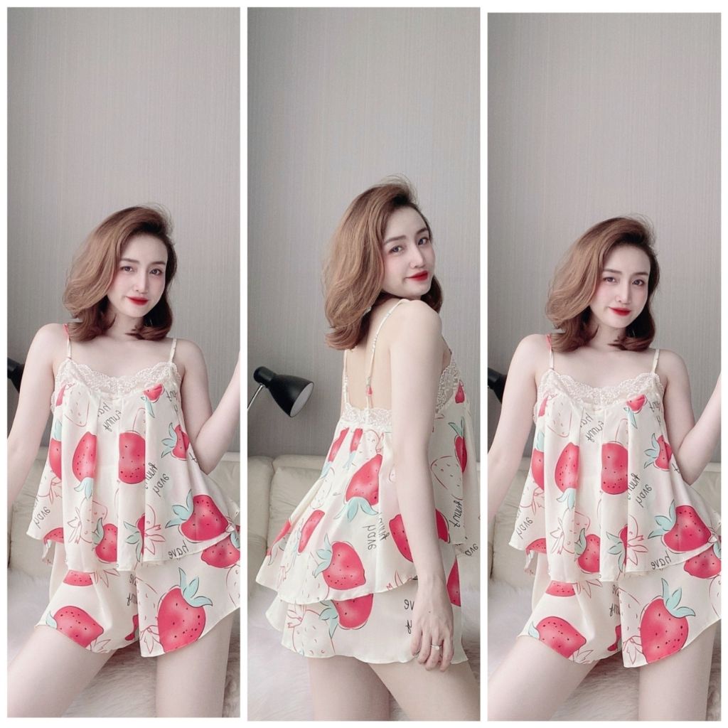 Đồ Ngủ Nữ BIGSIZE ❣️FREE SHIP❣️ Đồ Ngủ Sexy lụa MANGO cao cấp mềm mại xinh xắn &lt; 70KG