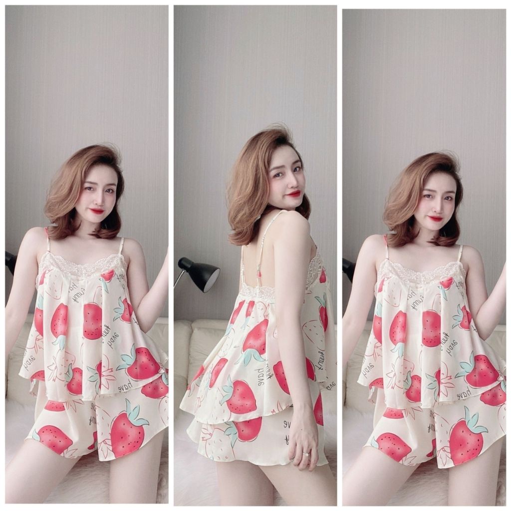 Đồ Ngủ Nữ BIGSIZE ❣️FREE SHIP❣️ Đồ Ngủ Sexy lụa MANGO cao cấp mềm mại xinh xắn < 70KG