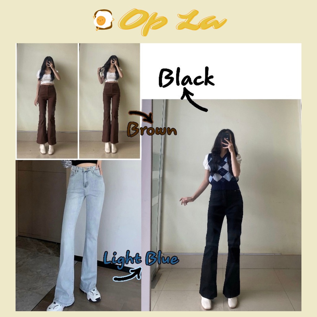 Quần ống loe form dài chất kaki