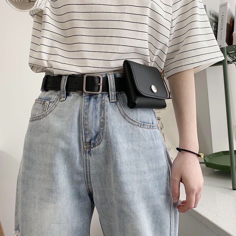 [ New] Thắt lưng bản to nam nữ UNISEX Thắt lưng mặt vuông bạc sáng nhiều size cho bạn lựa chọn