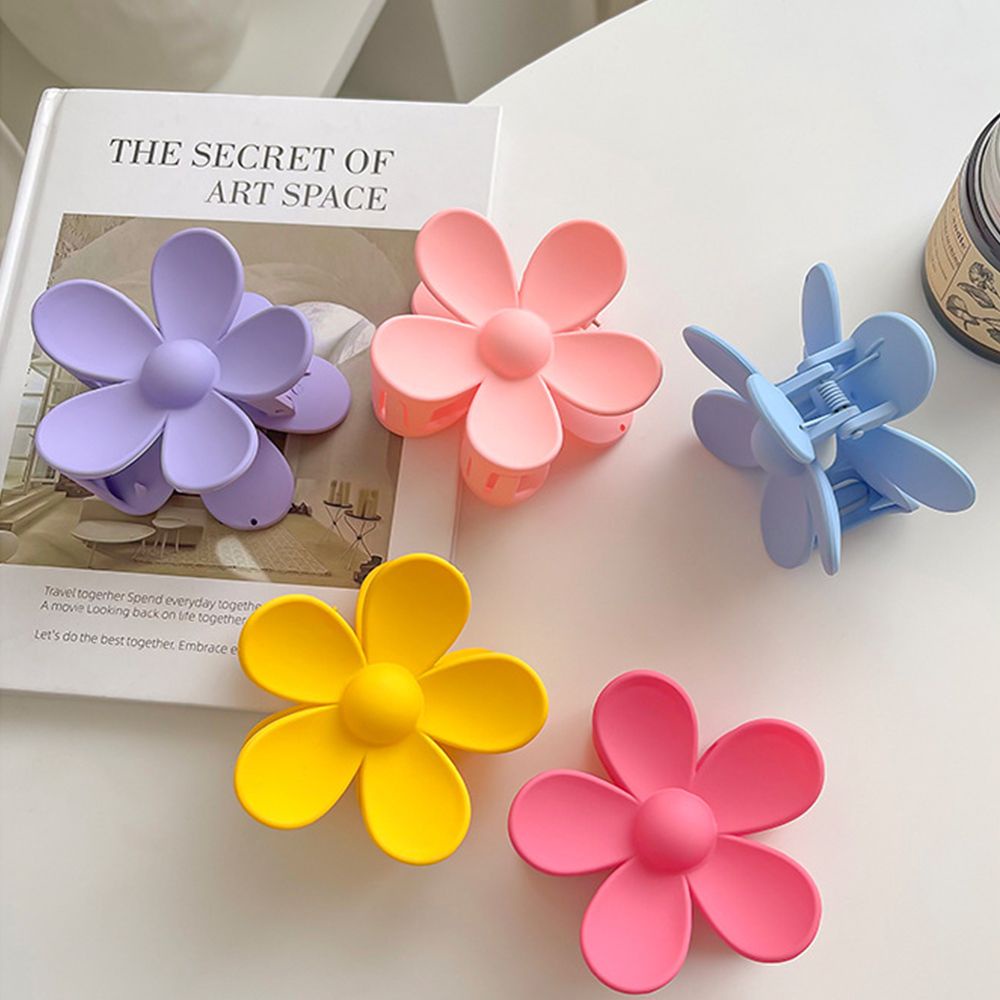 Kẹp tóc hình hoa nhiều màu phong cách Hàn Quốc đơn giản cho nữ