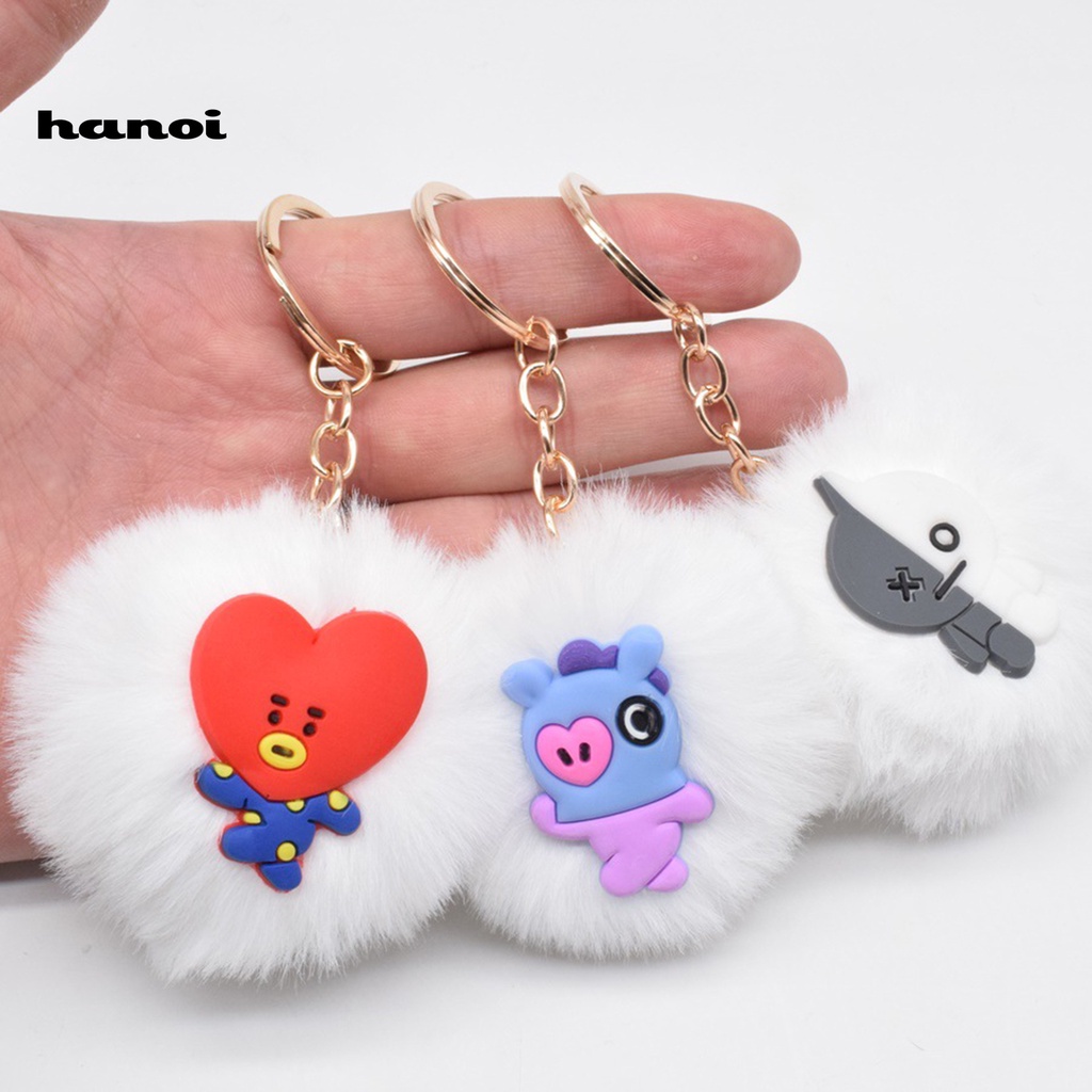 Móc Chìa Khóa Hình Hoạt Hình Bts Phối Cục Bông Xinh Xắn