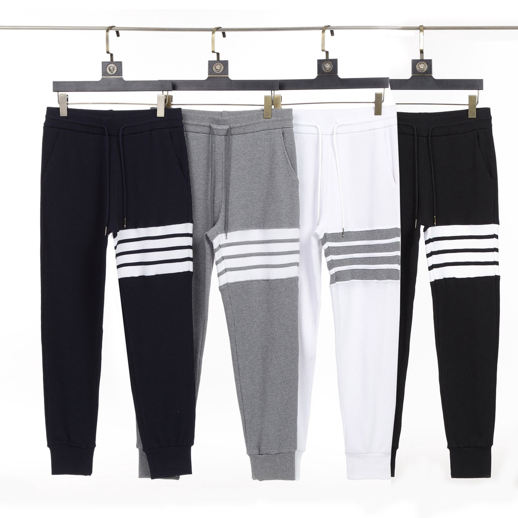 Quần jogger nam nữ form slim fit dáng Unisex Thom Brow.ne 216 chất liệu nhung tăm mềm mại thiết kế kẻ sọc cực thời trang