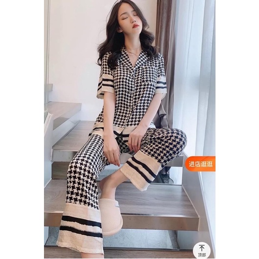 Pijama lụa mango latin cao cấp chuẩn đẹp, bộ lụa mát mịn không nhăn hợp thời trang chuẩn hàng shop Vanfashion999