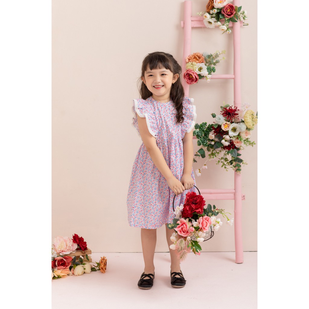 [LITTLE PINK] KAMI DRESS - Váy thô hoa nhí bé gái