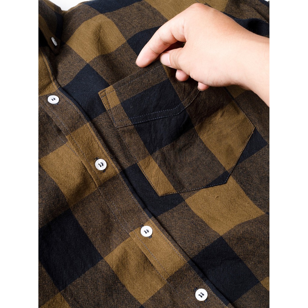 Áo sơ mi nam DOUBLE'D form Slim fit họa tiết kẻ caro vuông SC2VANG00 | BigBuy360 - bigbuy360.vn