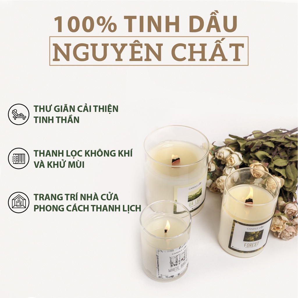 (TẶNG QUÀ CHO ĐƠN BẤT KÌ) Nến Thơm Thiên Nhiên, Nến Thơm Tinh Dầu Cao Cấp Không Khói An Toàn CANDLE CUP (Cái)