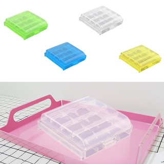 [CHOO] Plastic Battery Case Storage Box AA/AAA Battery Transparent Box Container Organizer Case - Red