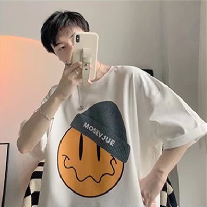 Áo Thun Tay Ngắn Dáng Rộng In Chữ Phong Cách Hip Hop Hàn Quốc Thời Trang Mùa Hè Cho Nam Size M-5XL