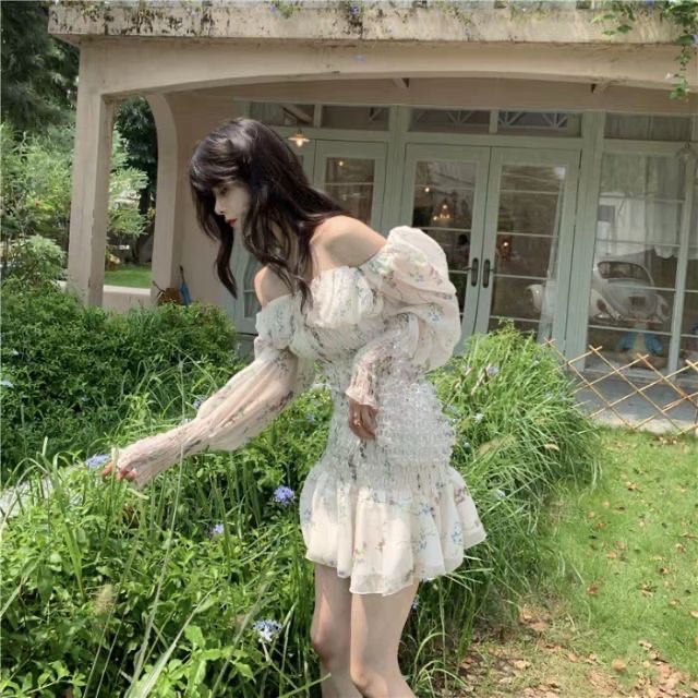 Đầm hoa ulzzang bo chun tôn dáng siêu đẹp