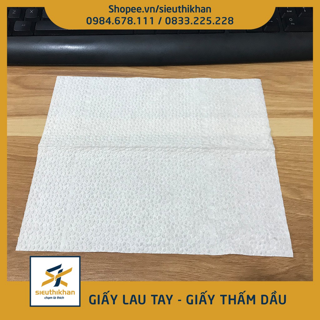 Giấy lau tay - Giấy thấm dầu 2 lớp 100 tờ, giấy dai và thấm nước [GIẤY LOẠI 1] SIÊU THỊ KHĂN