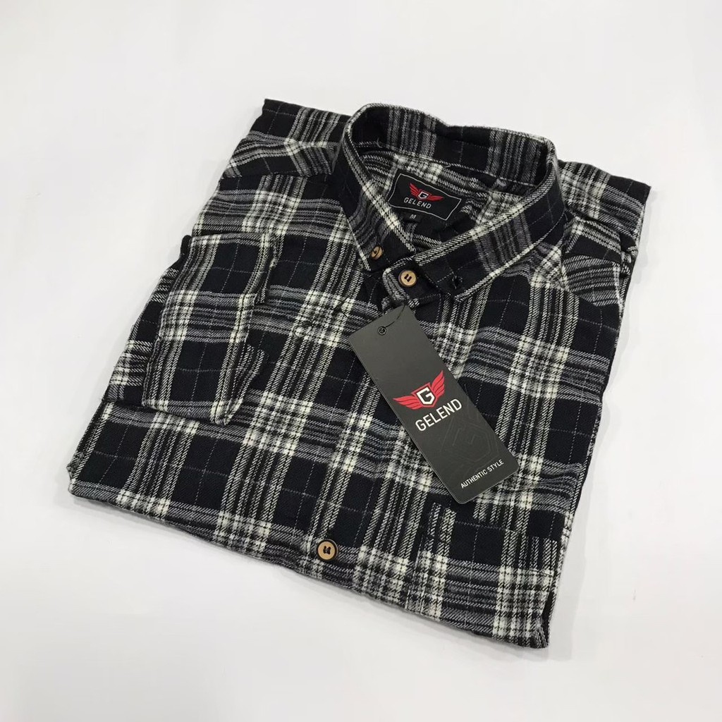 Áo Sơ Mi Nam Tay Dài Dáng Ôm Vải Flannel Màu Đen / Đỏ