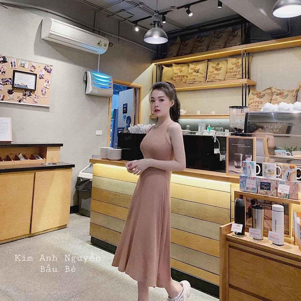 BÁN SỈ VÁY COTTON MIDI DÁNG XÒE